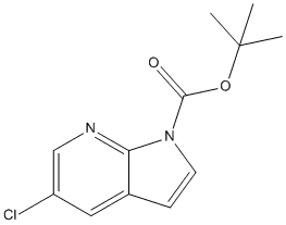 Molecular Structure of 928653-82-1 (5-Chloro-pyrrolo[2,3-b]pyridine-1-carboxylicacidtert-butylester)